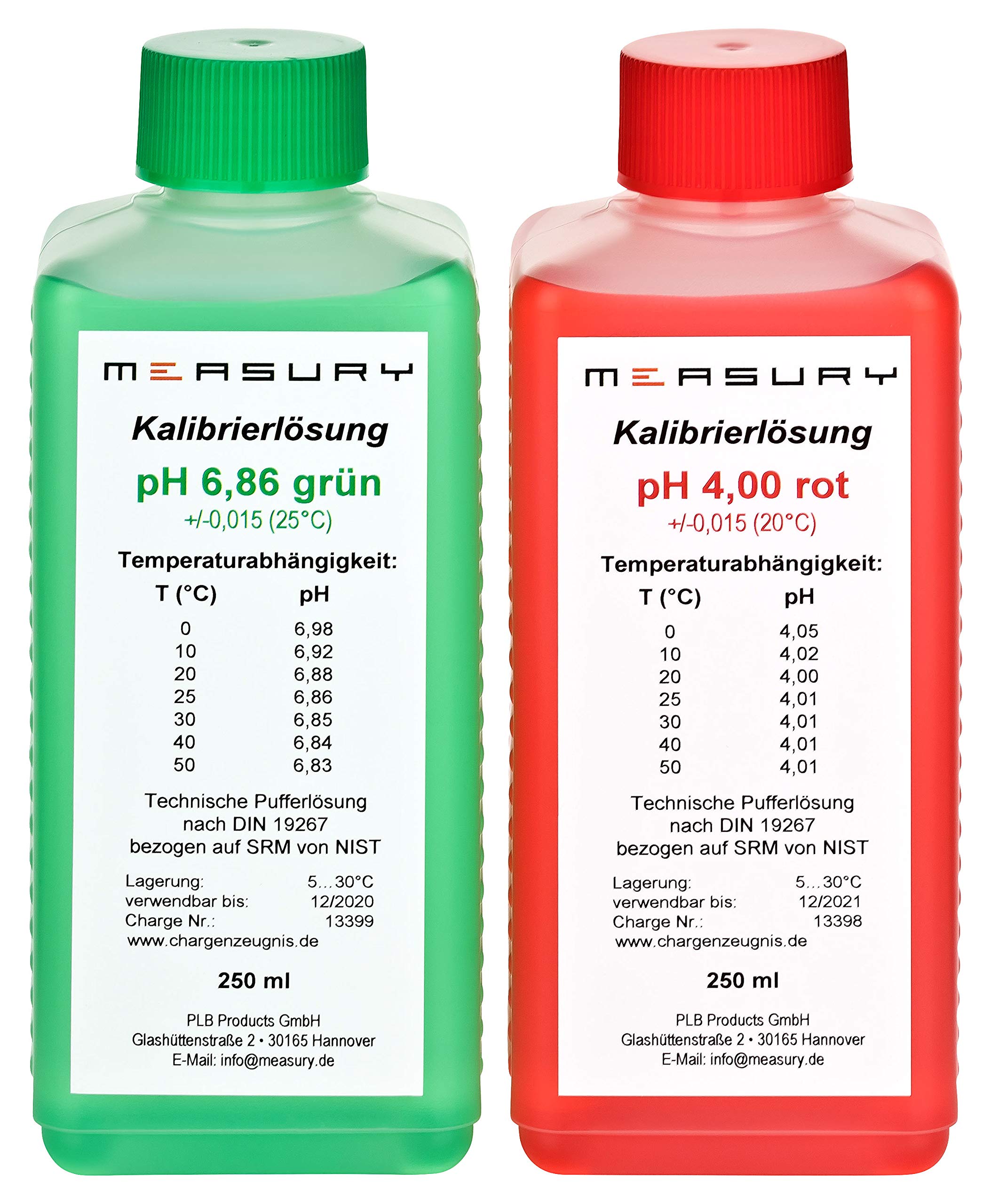 Measury PH Calibration Solution 4.00 & 6.86 PH Buffer Solution Fluid - 250ml each – Liquid