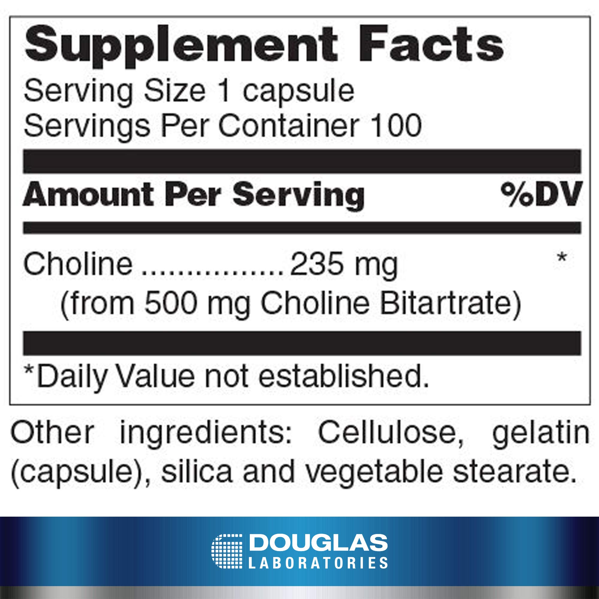 Douglas Laboratories Choline Bitartrate Supplement to Support Liver, Neurological and Heart
