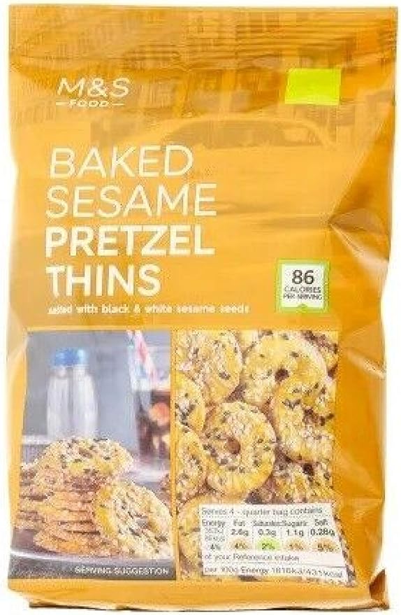 Marks and Spencer/M&S Baked Sesame Pretzel Thins 80g x 3 Pack Amazon