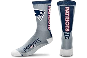 FOR BARE FEET FBF - NFL Adult Team Logo Cool Grey Jump Key Crew Dress Socks Footwear For Men And Women Game Day Apparel - Size Large 10-13