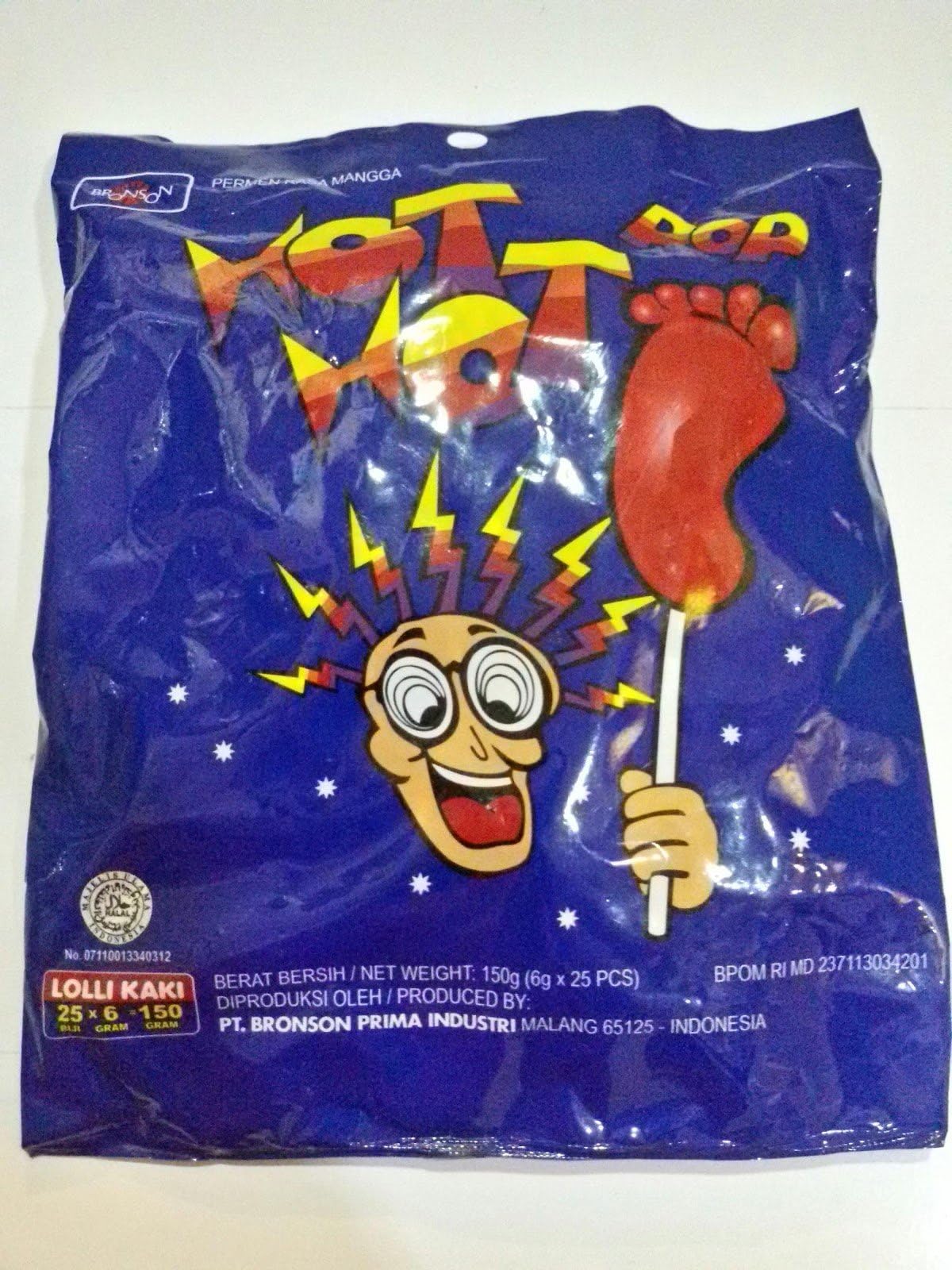Hot Hot Pop Foot Lolli (Permen Kaki) , 125 Gram (Pack of 3)