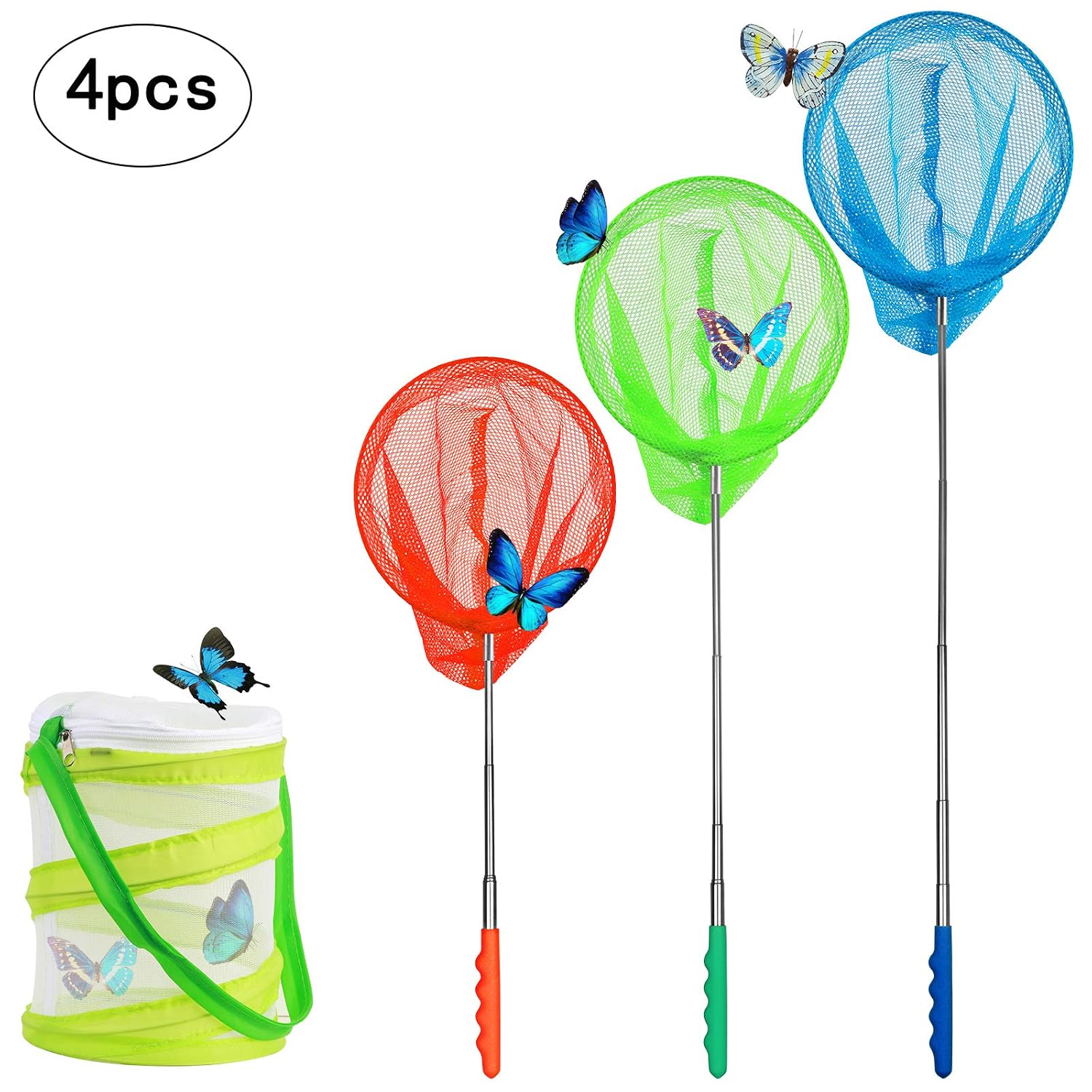 Guadino Da Pesca Retino Per Piscina TFSZE 5 Pezzi Farfalla Rete Con Pieghevole Benna, Retino Per Farfalle, Bambini Rete Da Pesca, Farfalla Telescopica Reti, Per Bambini Cattura Farfalla Insetti Piccoli Pesci In - 6