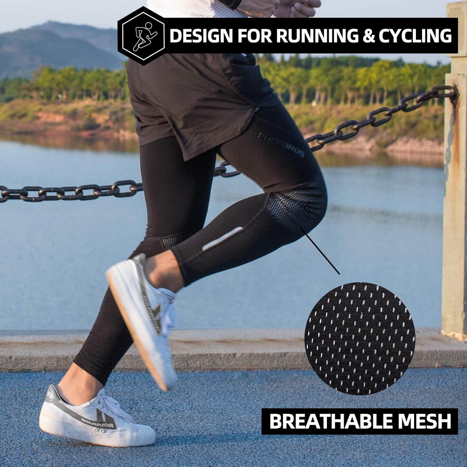 ROCKBROS Cycling Leg Warmers for Men Women Thermal Fleece for Cycling Running Winter Sports Outdoor Activities: Clothing