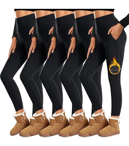 Amazon.com: Hiufer Lambskin Winter Leggings，Fur Lined Leggings