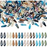Cheriswelry 160Pcs Teardrop Crystal Glass Beads Faceted Drop Glass Loose Spacer Beads 15x6mm for DIY Jewelry Making Necklace Bracelet Earring Making Party Wedding Decoration