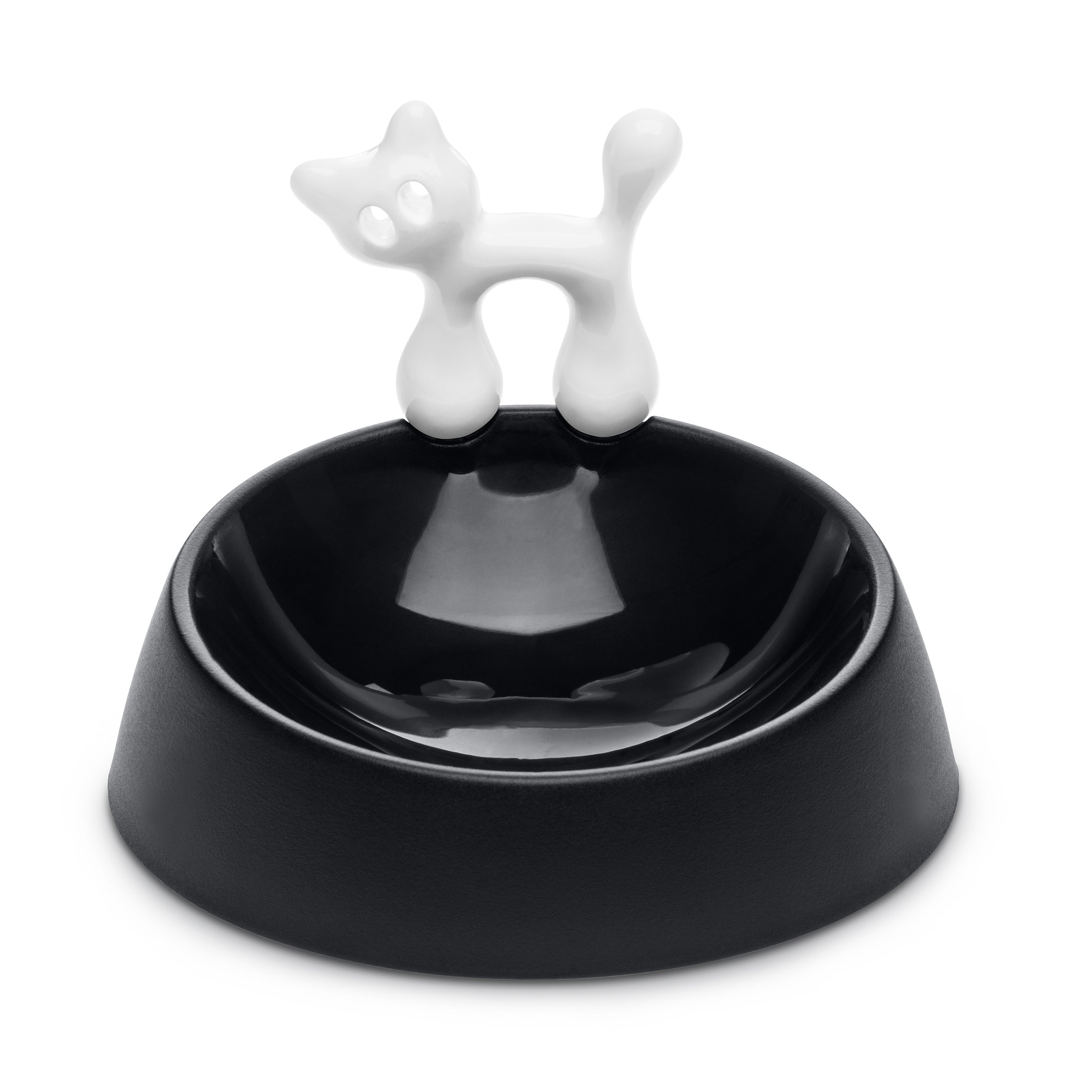 koziol cat dish Miaou, thermoplastic, black with white, 15.7 x 15.7 x 11.3 cm