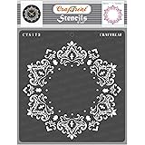 CrafTreat Mandala Stencil for Painting on Wood, Canvas, Paper, Fabric, Floor, Wall and Tile -Hexagon Doily-6x6 Inches-Mandala