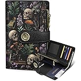 Mavellin Goth Wallet Women RFID, Flower Passport Holder, Credit Card Holder | 6.7