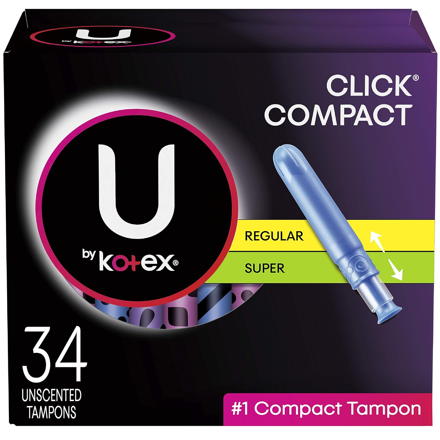 U By Kotex Click Compact Tampons, Multipack, Regular/Super