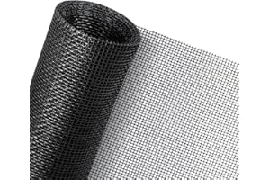 Senneny 48" x 117" Adjustable Window Screens, DIY Custom Fiberglass Screen Mesh, Window Screen Replacement for Windows Doors and Patio Screens, Premium Pet Screen (48" x 117", Black)