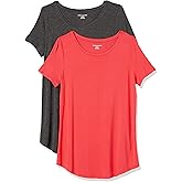 Amazon Essentials Women's Short-Sleeve Scoopneck Tunic, Pack of 2