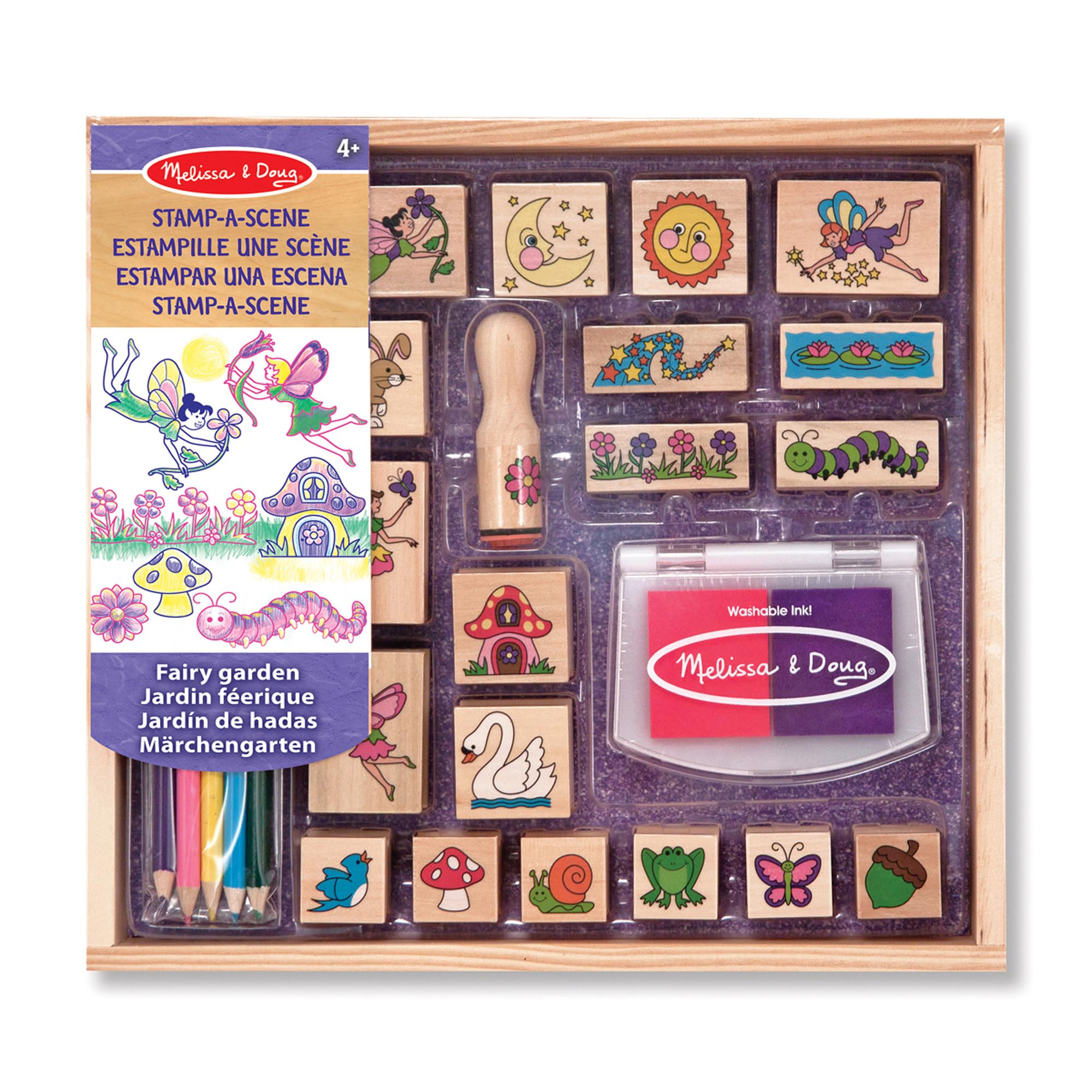 Melissa & Doug Stamp-a-Scene-Fairy Garden | Arts & Crafts | Age 4+ | Gift for Boy or Girl
