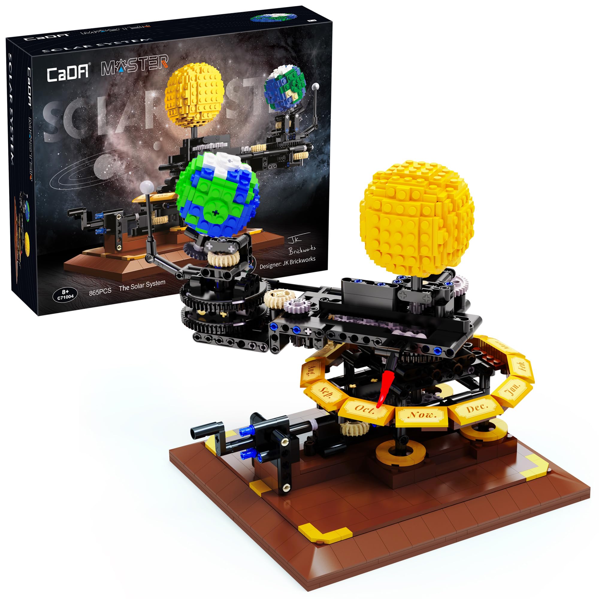 CaDA Mechanical Solar System with Manual Control - 865 Pieces - Self-Build Brick Building Block Model C71004W