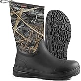 Showave Men's Rubber Boots Mid Calf Rain Boot Waterproof Insulated Durable Mud Boots For Working Gardening Hunting Farming Outdoor