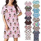 Custom Nightgowns With Faces Photos, Funny Moo Moos For Women, Personalized Pajamas Loungewear Gifts For Women