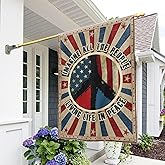 Hippie Peace Flags - Peace Sign Decor for Home & Garden (30 x 40), Imagine All The People Flag, USA House Flag