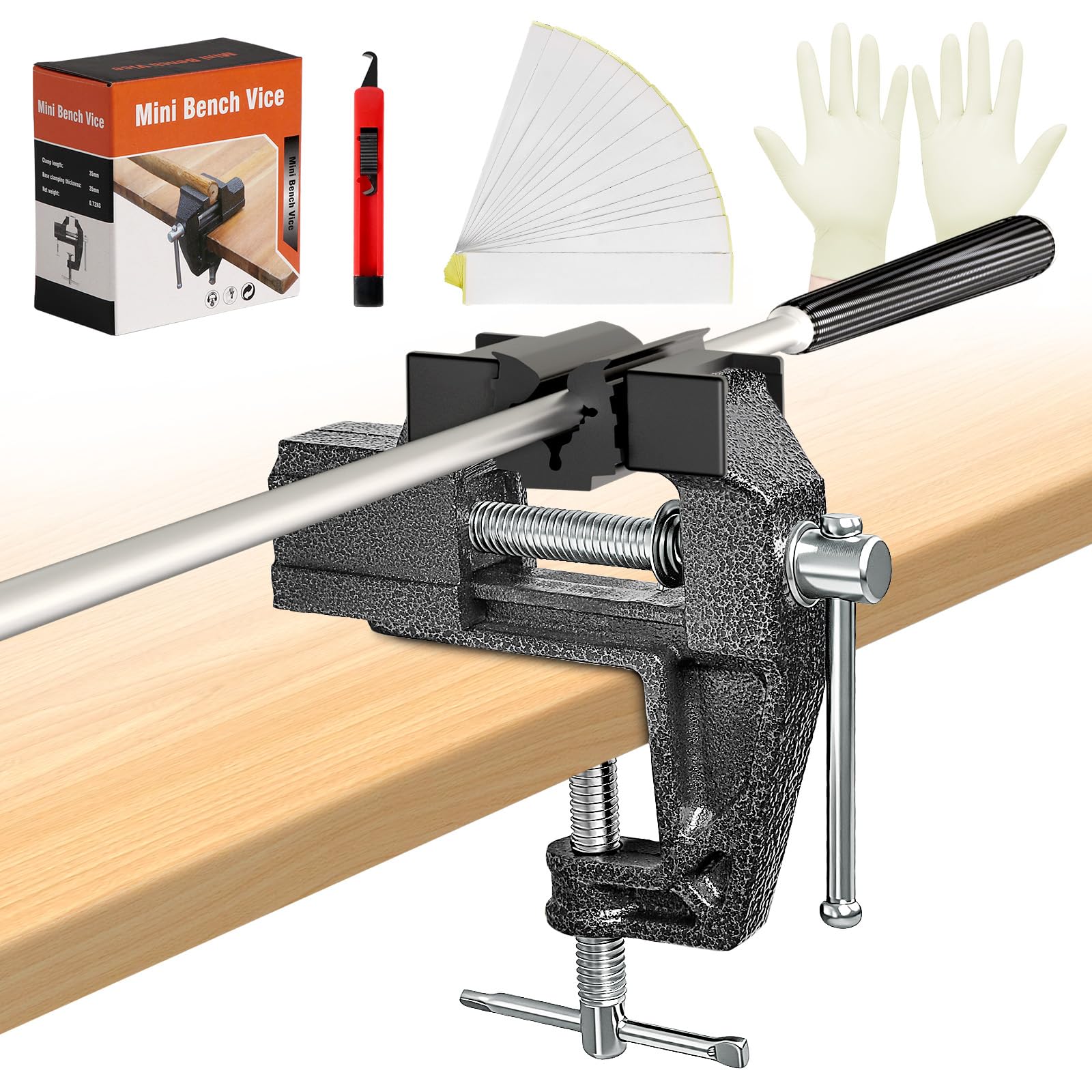 Photo 1 of Golf Grip Kit for Regripping Golf Clubs, Portable Table Vise Rubber Clamp for Golf Grip Removal Tool, Golf Club Regripping Kit(Solvent Not Included)