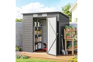 Outsunny 6' x 4' Outdoor Storage Shed, Easy to Assemble Galvanized Metal Garden Shed, Waterproof Tool Shed with Lockable Door