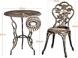 Yaheetech 3-Piece Patio Bistro Set, Bronze Metal, Umbrella Hole view 6