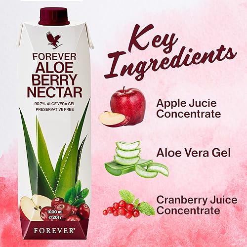 Forever Living | Forever Aloe Berry Nectar 1L - Cranberry - Apple Flavored  Juice, 90.7% Pure Inner Leaf Aloe Vera Gel, Vegan-Friendly, and Gluten-Free  in Saudi Arabia | Whizz Aloe Vera