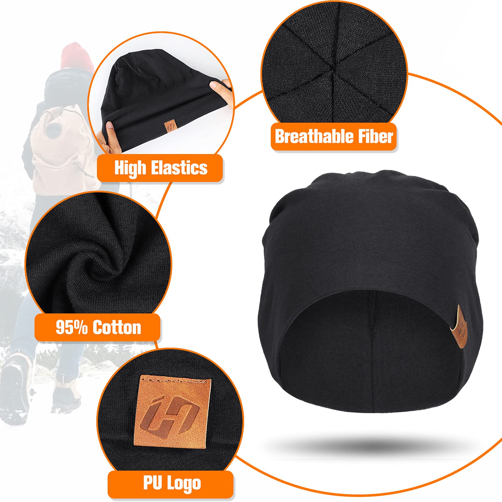 HASAGEI Mütze Damen Leicht Weich Unisex Slouch Beanie Elastisch Mütze Herren für alle Jahreszeiten 2