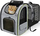 Pecute Cat Carrier Dog Backpack Expandable Front Mesh Window Pockets