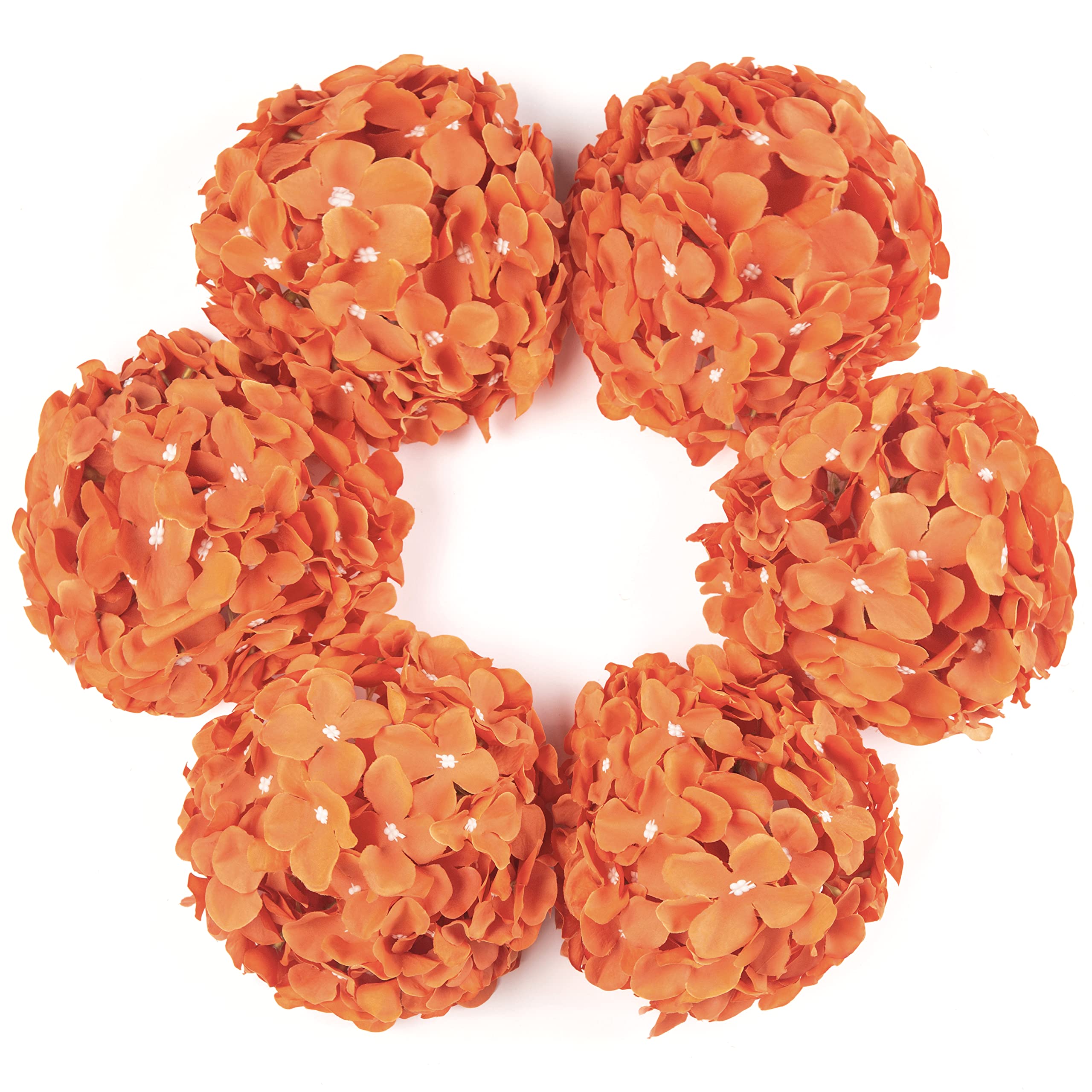 DuHouse Artificial Bigger Silk Hydrangea Flower Heads with Stem Realistic Fake Hydrangea Flower Bouquets for Wedding Home Party Garden Centerpiece Pack of 6(Burnt Orange) — image 1