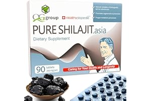 QG GROUP Pure Shilajit Tablets Analog Resin Mumiyo Dry Drops 90 Tablets - 200 mg 100% Natural Himalayan Supplement 85+ Trace Minerals for Energy & Metabolism, Immune Support - Ideal for Men & Women