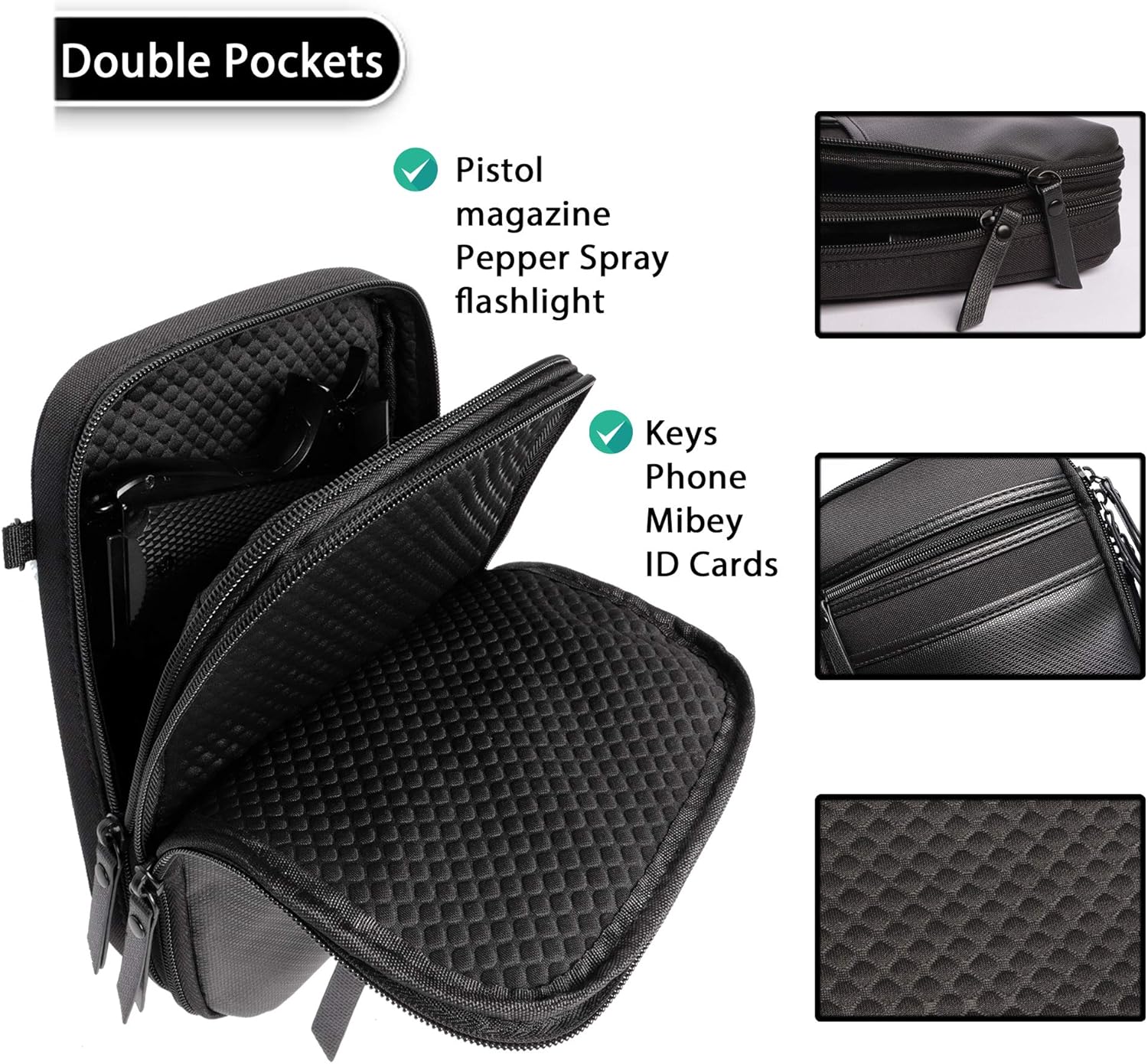 Lilcreek Gun Cases for Pistols, Concealed Carry Gun Pouch Handgun Shoulder Bag, Fanny Pack Waist Pocket for Handgun with Belt Loops: Sports & Outdoors