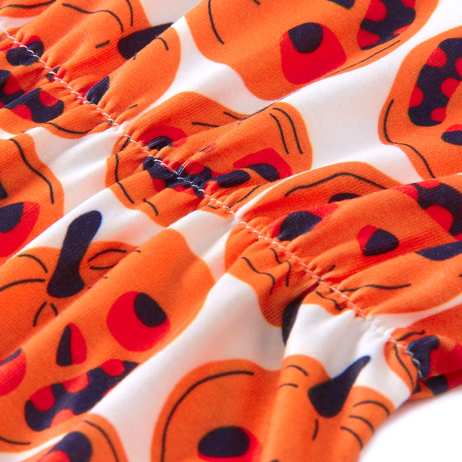 RAISEVERN 6-12 mesi Baby Pagliaccetto Unisex Baby Outfit misto cotone con stampa zucca Playsuit innocuo bianco Comfy tuta taglia 90