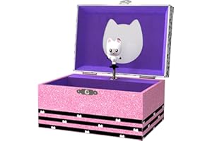 Mini Treasures Gabby's Dollhouse Jewelry Box for Girls - Musical Jewelry Box with Spinning Figurine, Gabby's Dollhouse Toys for Kids Ages 3-5 - Plays Gabby's Dollhouse Theme Song - 6 x 4.7 x 3.5 in