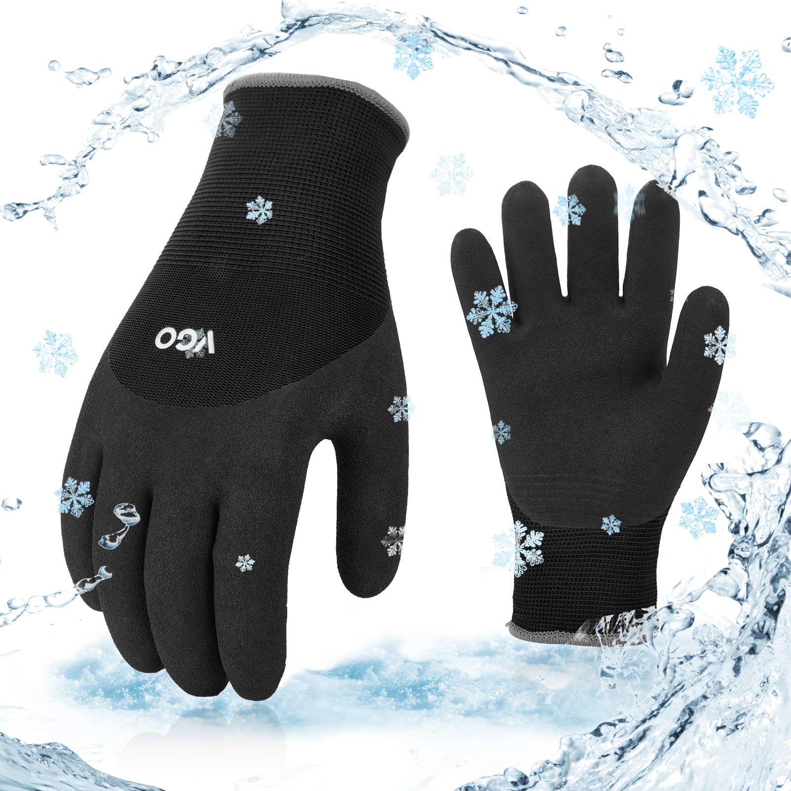 Vgo... Thermal Winter Work Gloves Palm Latex for Freezer Gardening Digger Warehouse Delivery in Cold Weather, 1 pair — image 1