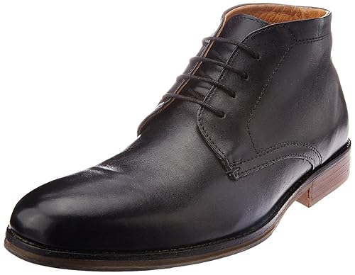 mens black leather chukka boots uk
