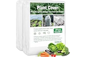 GonLei 2Pack 10X25 FT Plant Covers Freeze Protection 1.05oz Frost Cloths Blankets for Outdoor Plants Freeze Protection Cover Floating Row Cover Winter PlantsCloth Freeze Protection Fabric Garden Cover
