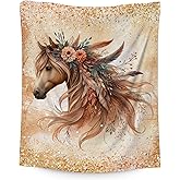 MEETUHONEY Horse Blanket for Girls - 40" x 50" Horse Throw Blankets for Kids - Fluffy Plush Throws Gifts for Sofa, Travel