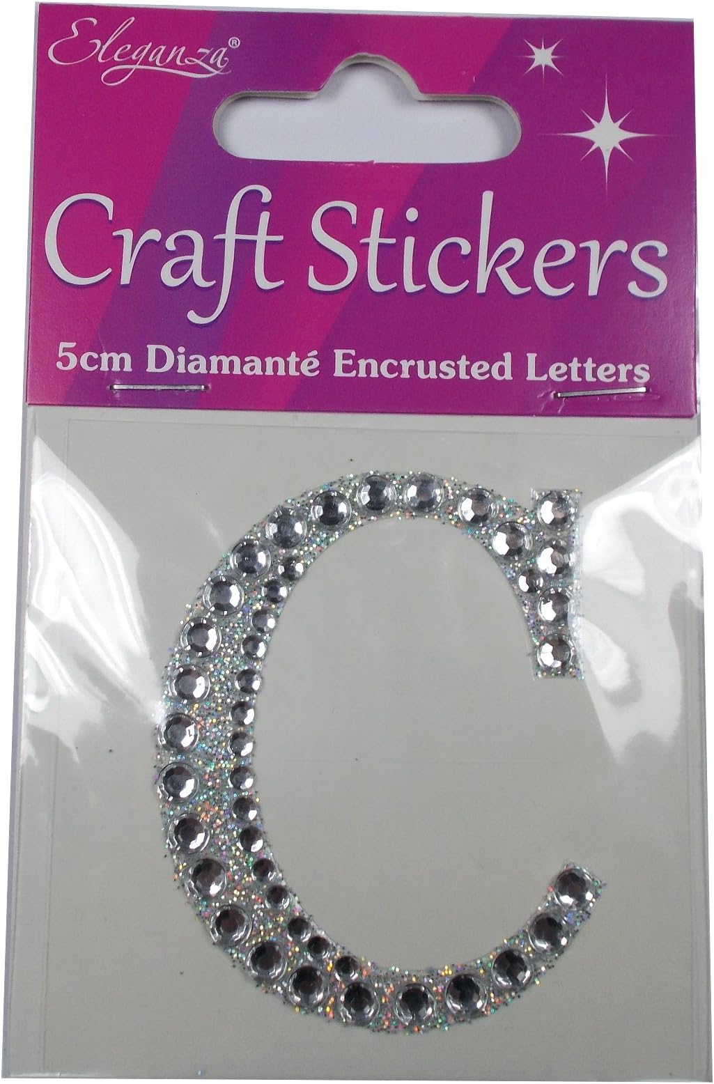 Eleganza 26695 Craft Stickers 5 cm Diamante Encrusted Letters and Numbers (C)