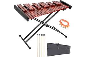 LYRICLIGHT 37-Note Xylophone Wooden Xylophone Professional Marimba Glockenspiel with Adjustable Stand - Premium Musical Instrument Includes 4 Mallets, Hand Bell & Bag