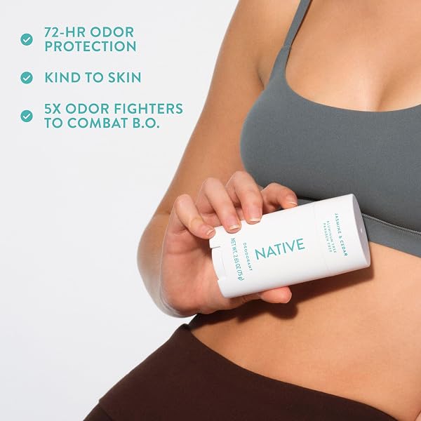 NATIVE DEODORANT CONTAINS NATURALLY DERIVED INGREDIENTS, 72 HOUR ODOR CONTROL, DEODORANT FOR WOMEN AND MEN, ALUMINUM FREE, JASMINE & CEDAR 2.65OZ