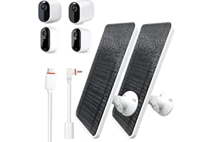 AYIIFEI Solar Panel Charger for Arlo Essential/XL Spotlight Camera, Arlo Essential 2K/2K XL Camera,with 13FT Micro USB and Type-c Cable and Adjustable Aluminum Alloy Mount, Solar Panel Charger(2 Pack)