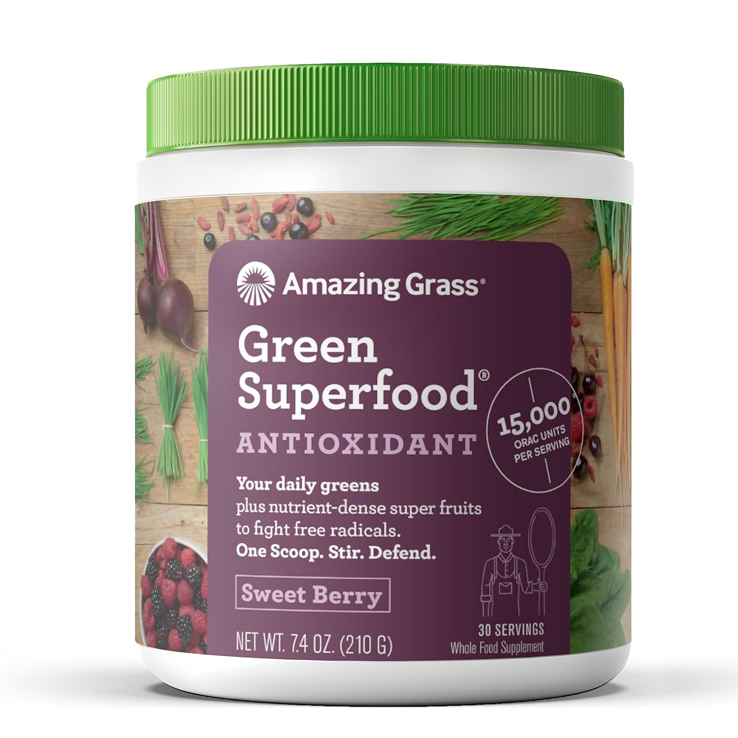 Amazing Grass Green Superfood Antioxidant Organic Powder with Wheat Grass...