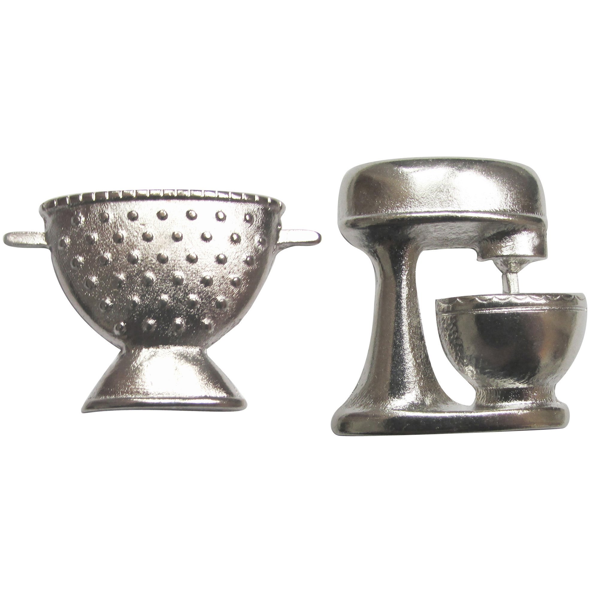 FabScraps Silver Embellishments 2 Colander and Mixer12Ea, Acrylic, Multicolour, 7.36x7.36x2.79 cm