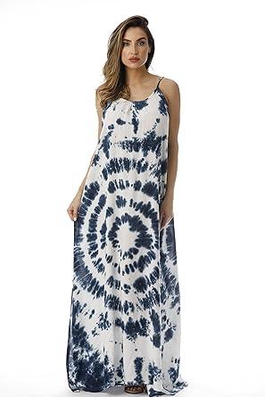 tie dye spaghetti strap maxi dress