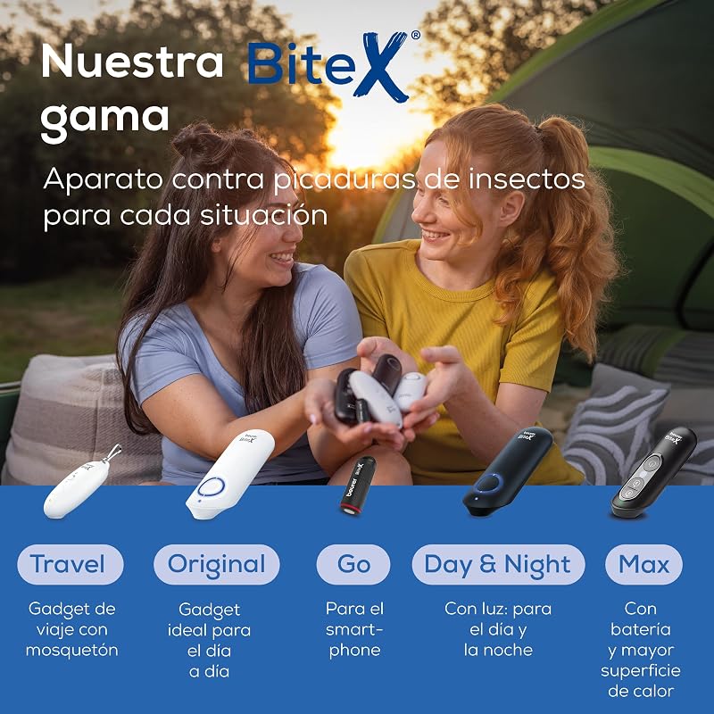 Dispositivo para picadas de insetos beurer br 90, para tratamento de picadas e picadas, alivia coceira e inchaço, sem produtos químicos, luz comutável para uso no escuro