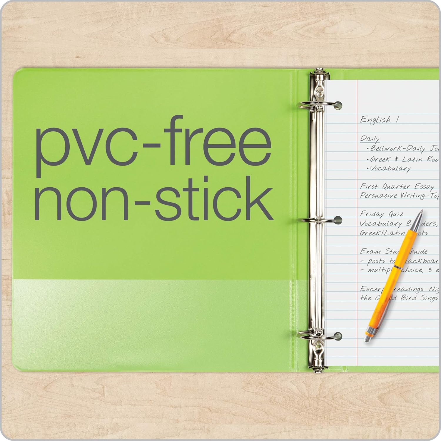 Cardinal 3 Ring Binders, 1.5 Inch, Round Rings, Holds 350 Sheets, ClearVue Presentation View, Non-Stick, Assorted Colors, 4 Pack (79550) : Office Products