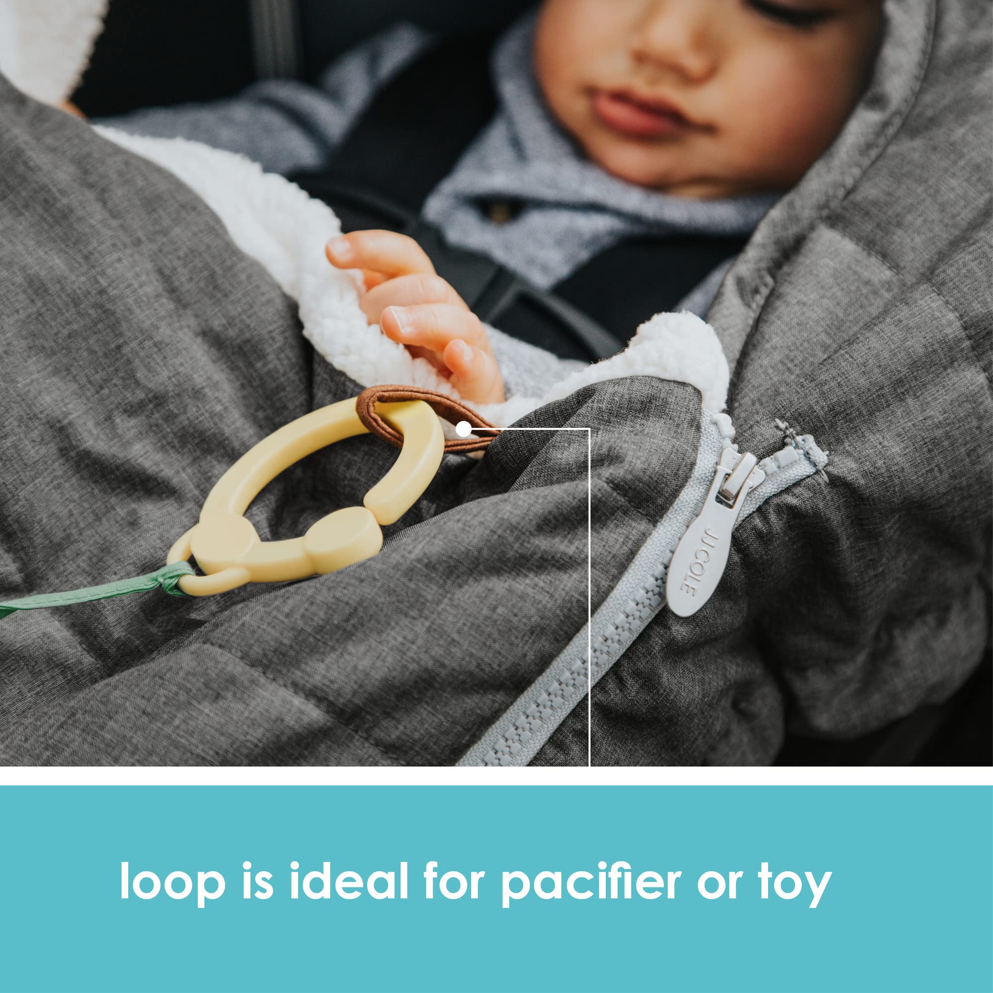 JJ Cole Baby Car Seat Cover, Blanket-Style Baby Stroller & Baby Carrier Cover, Heather Gray