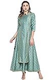 Janasya Indian Women's Light Green 100% Polyester