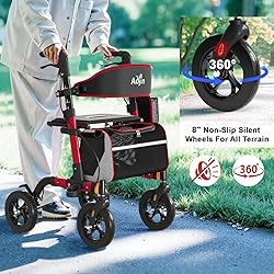 Walkers for Seniors, Rollator Walker with Seat, 350