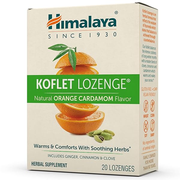 HIMALAYA KOFLET LOZENGES, ORANGE CARDAMOM FLAVOR, NATURAL HERBAL...