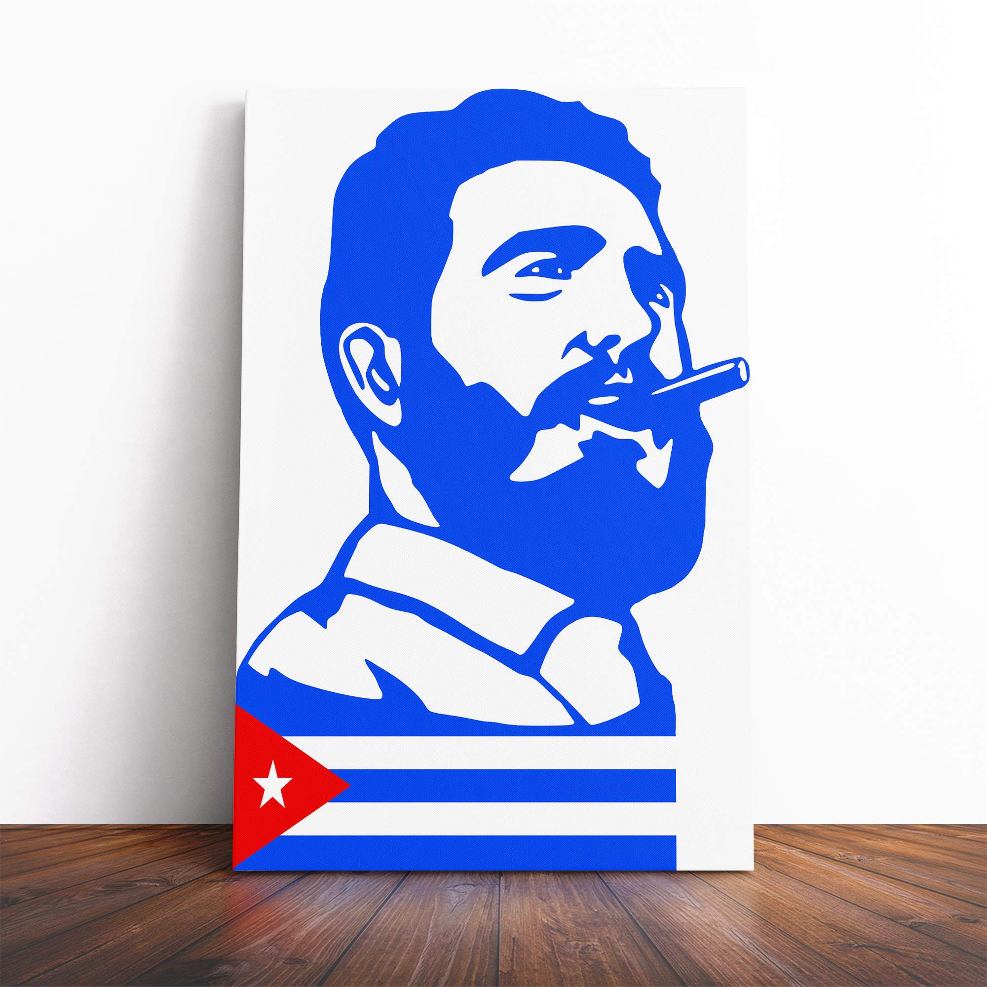 Fidel Castro (2) Canvas Print | Gallery Wrapped 30mm Frame Wall Art | 20x14 inches | Ready to Hang | Modern Picture | Living Room Bedroom Lounge Office