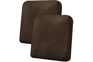 Imnopqr Loveseat Cushion Covers Leather-Look 2PC Stretch Love Seat Slipcover Sets for Living Room Individual Couch Seat Protector, Pet-Friendly, Non-Slip, Easy Fit - Coffee